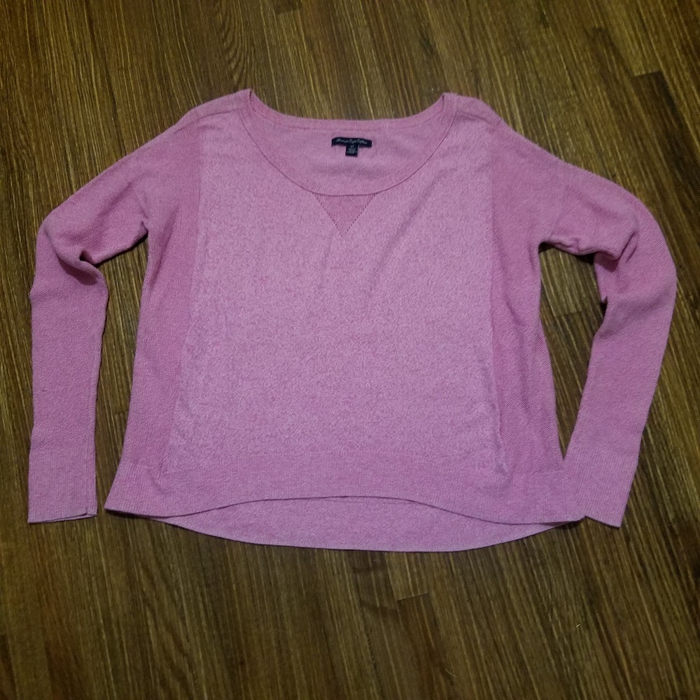 Pink High-Low AE Sweater - Picture 4 of 5